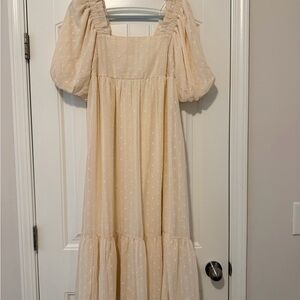 Ost Cream Smocked Dress